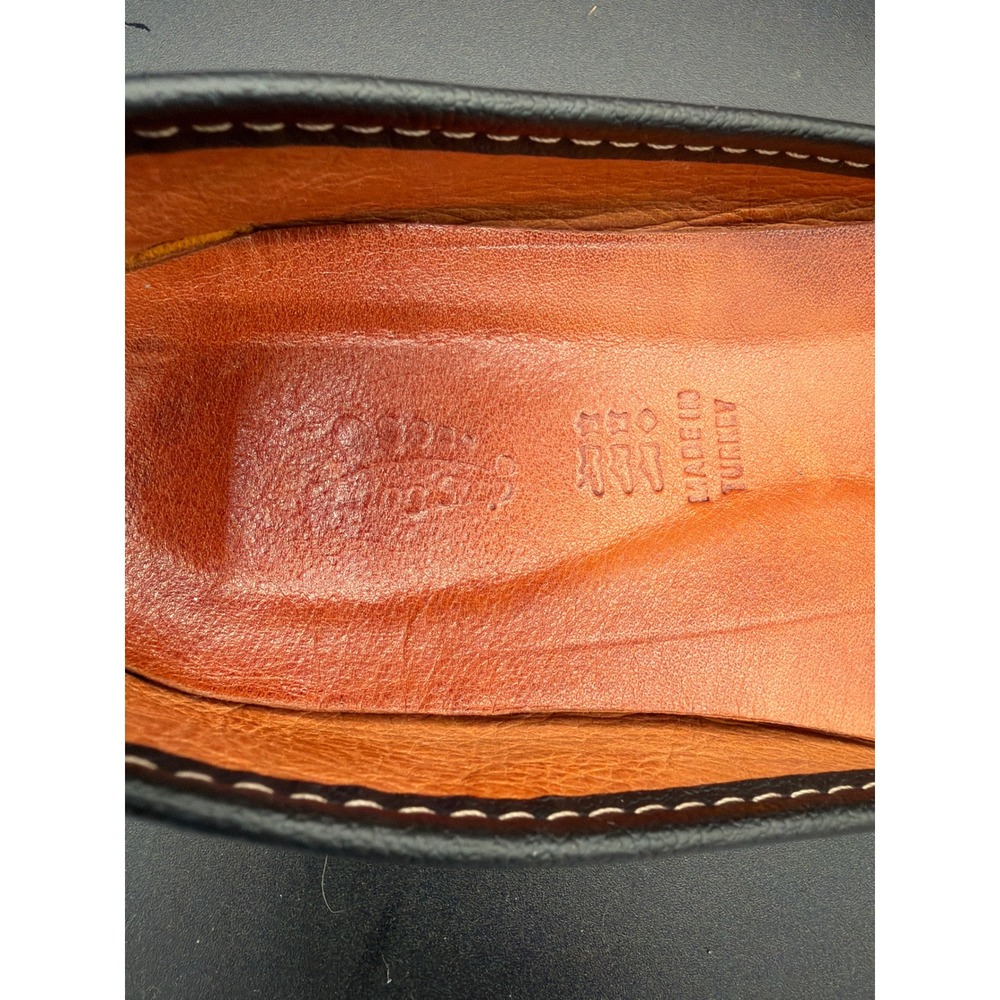 Spring Step Kathaleta Black Leather Whipstitch Slip On Flats Shoes Womens 40 - Picture 9 of 10